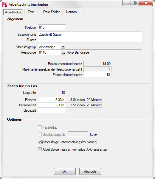 SelectLine Plantafel Arbeitsschritt 2