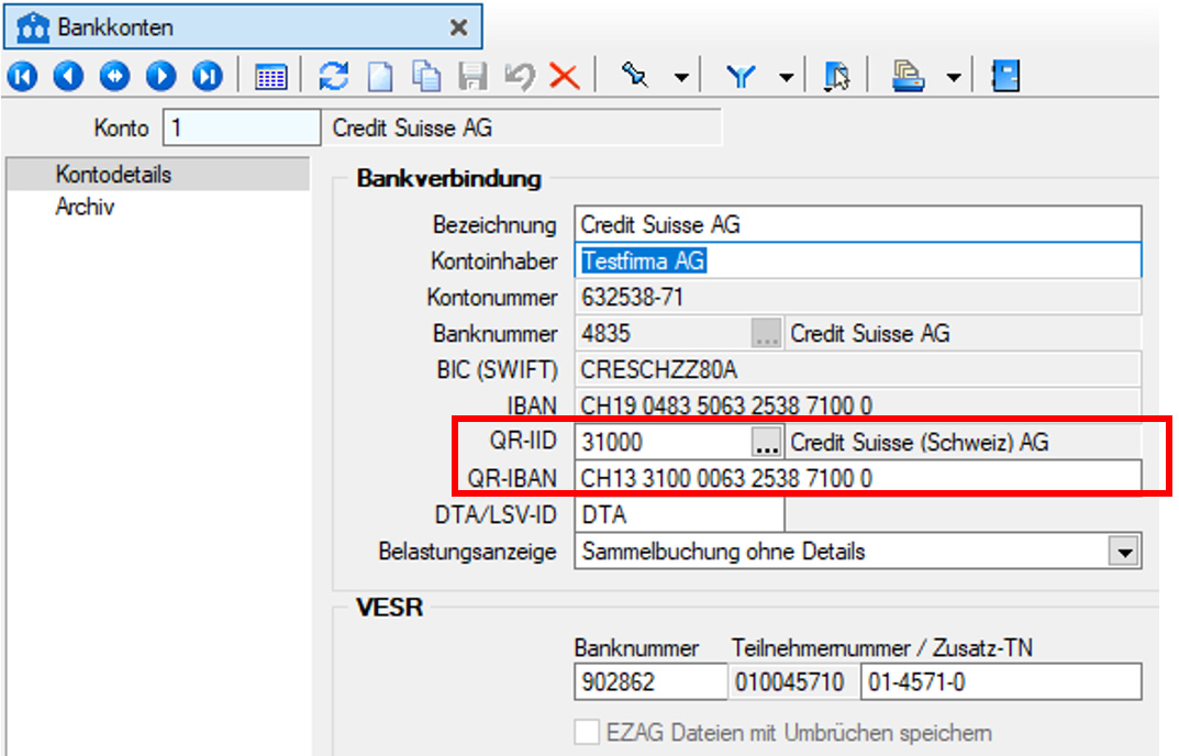 QR-IBAN und QR-IID im Bankkonto