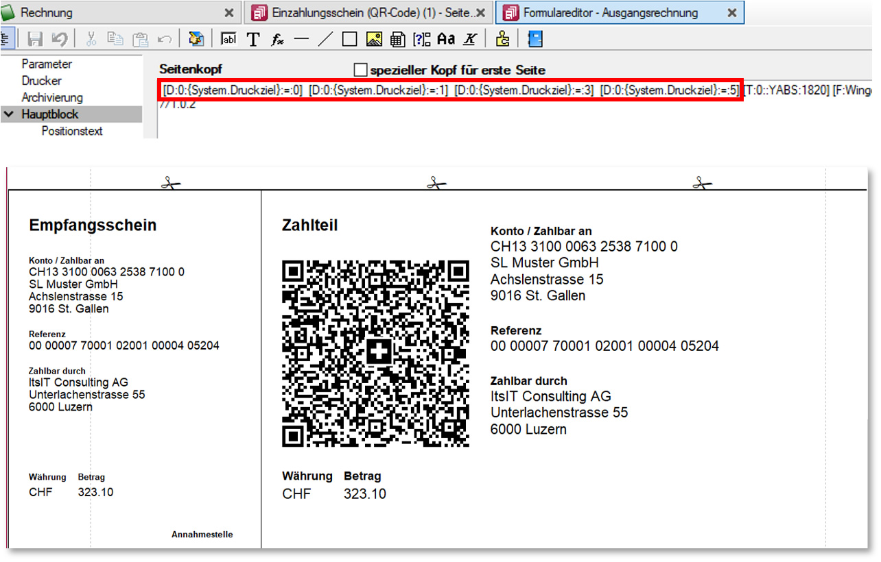 Druckvorlage QR-Rechnung