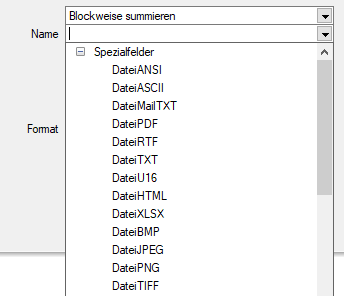 Neue Dateitypen bei Dateidruck (und bei Spezialfeldern)