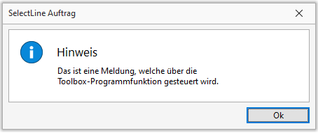 Toolbox Meldung